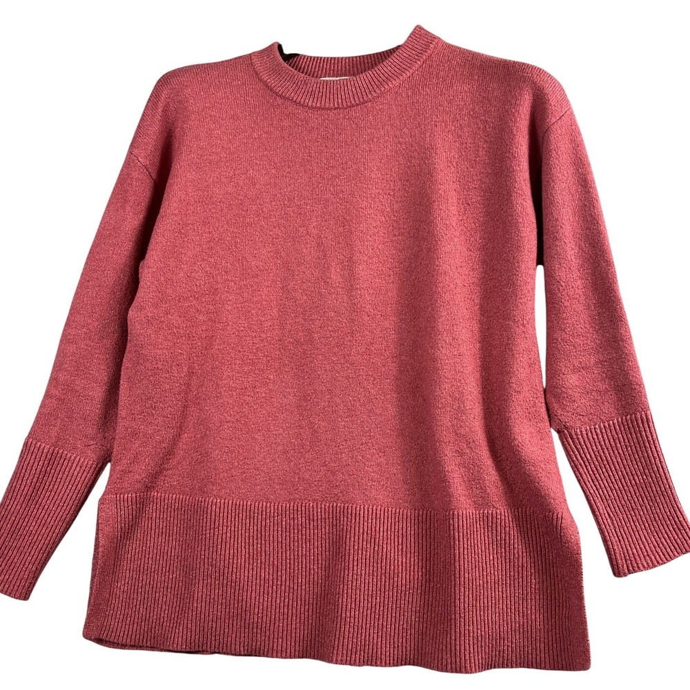 LOFT Outlet Womens M Rose Knit Tunic Sweater Side Slit Cozy Casual Chic